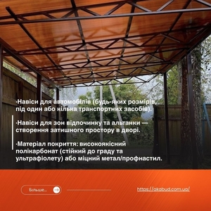 Замовити навіс з полікарбонату у Кривому Розі – монтаж і гарантія