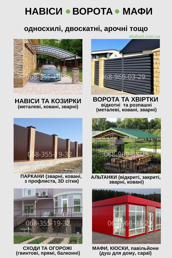 Надёжные ворота,  навесы и заборы — под ключ за 7 дней